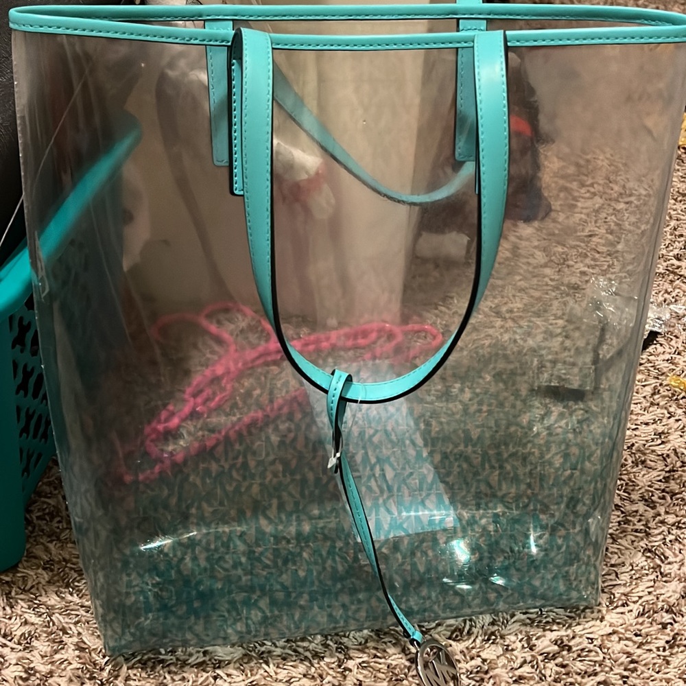 Clear & Blue Michael Kors Bucket Bag